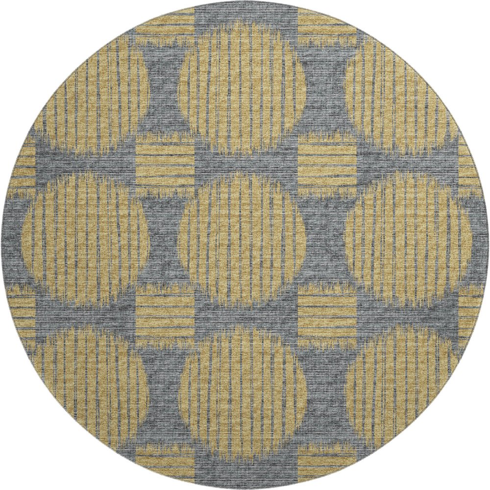 Premium Machine Washable Mayfield  Gilded 8' x 8' Round Rug. Picture 1