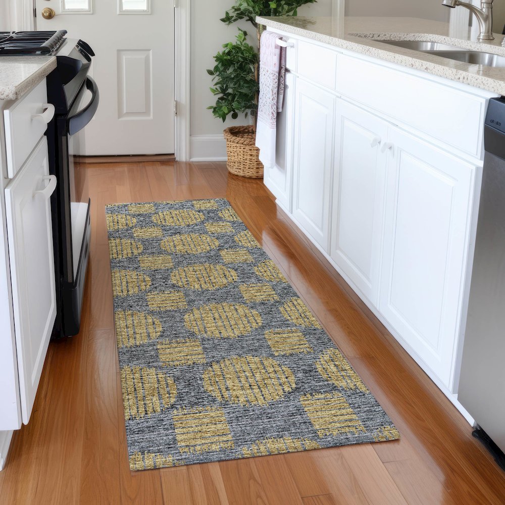 Premium Machine Washable Mayfield  Gilded 2'3" x 7'6" Runner Rug. Picture 5