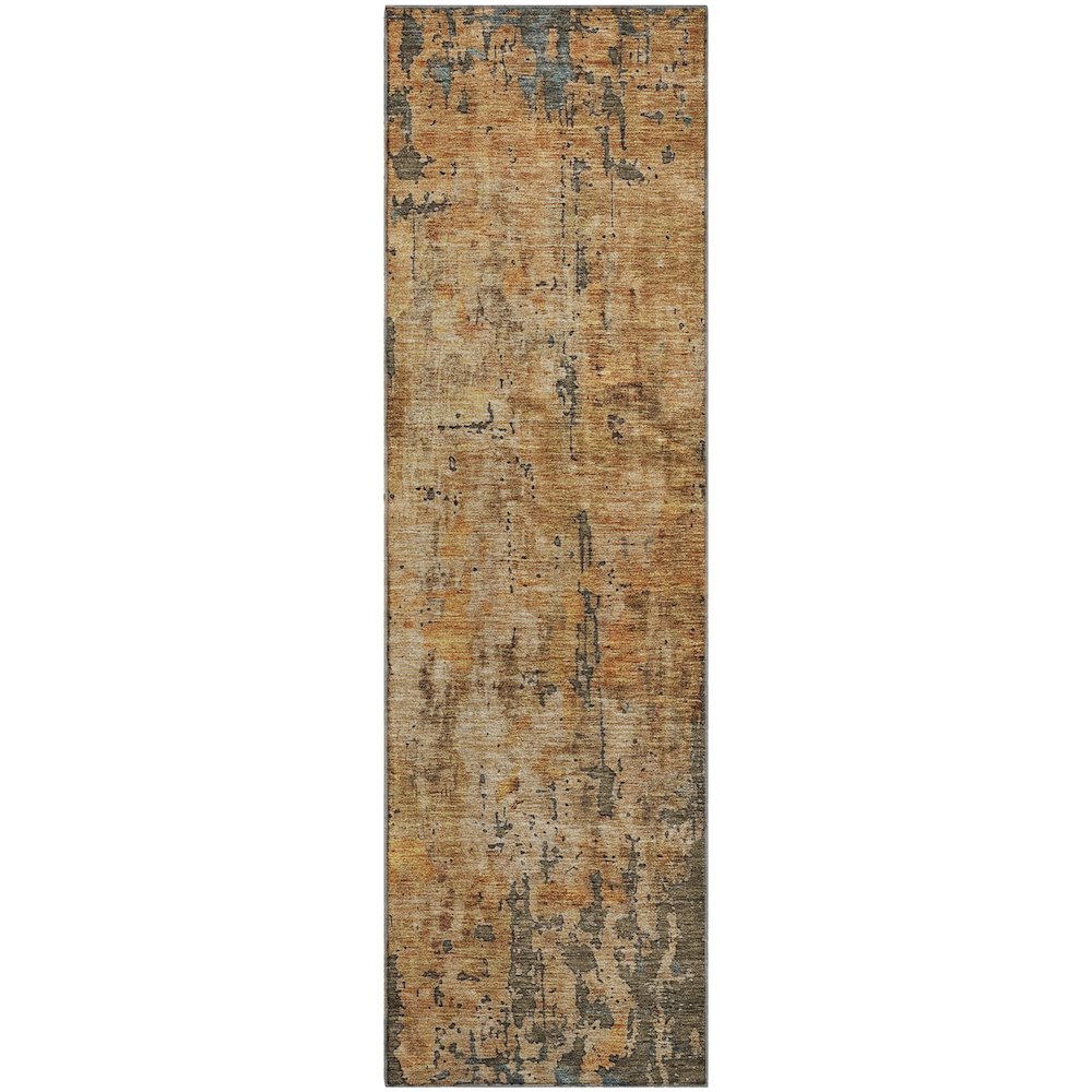 Premium Machine Washable Mayfield AMF1203 Copper 2'3" x 7'6" Runner Rug. Picture 1