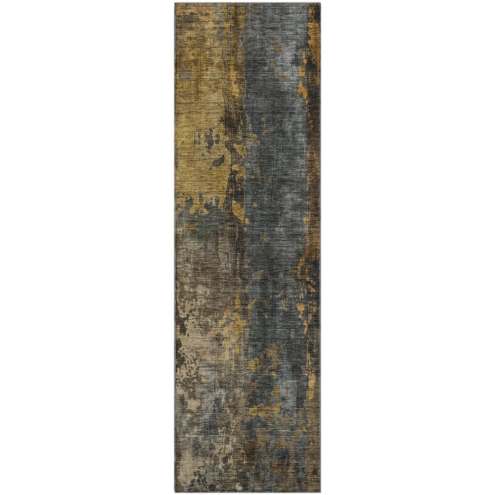 Premium Machine Washable Mayfield AMF1204 Gray 2'3" x 7'6" Runner Rug. Picture 1
