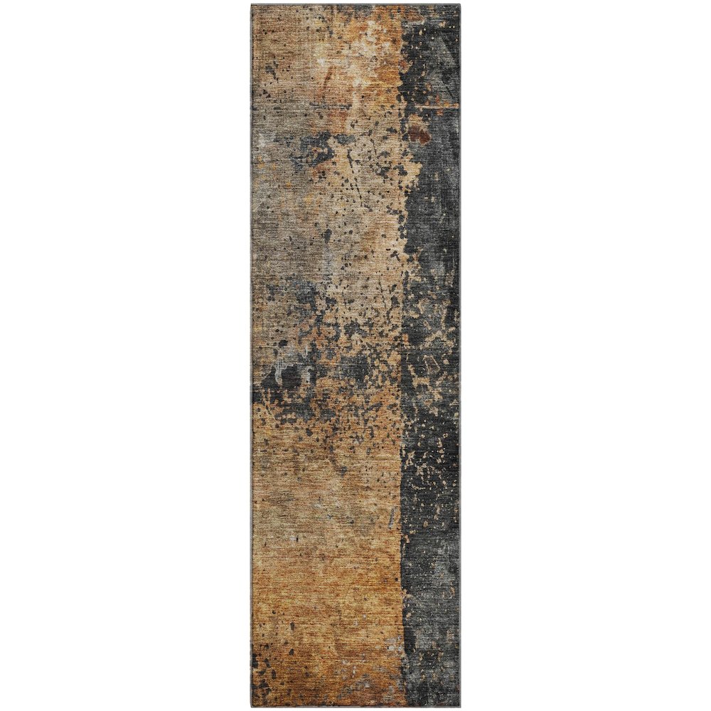 Premium Machine Washable Mayfield AMF1205 Copper 2'3" x 7'6" Runner Rug. Picture 1