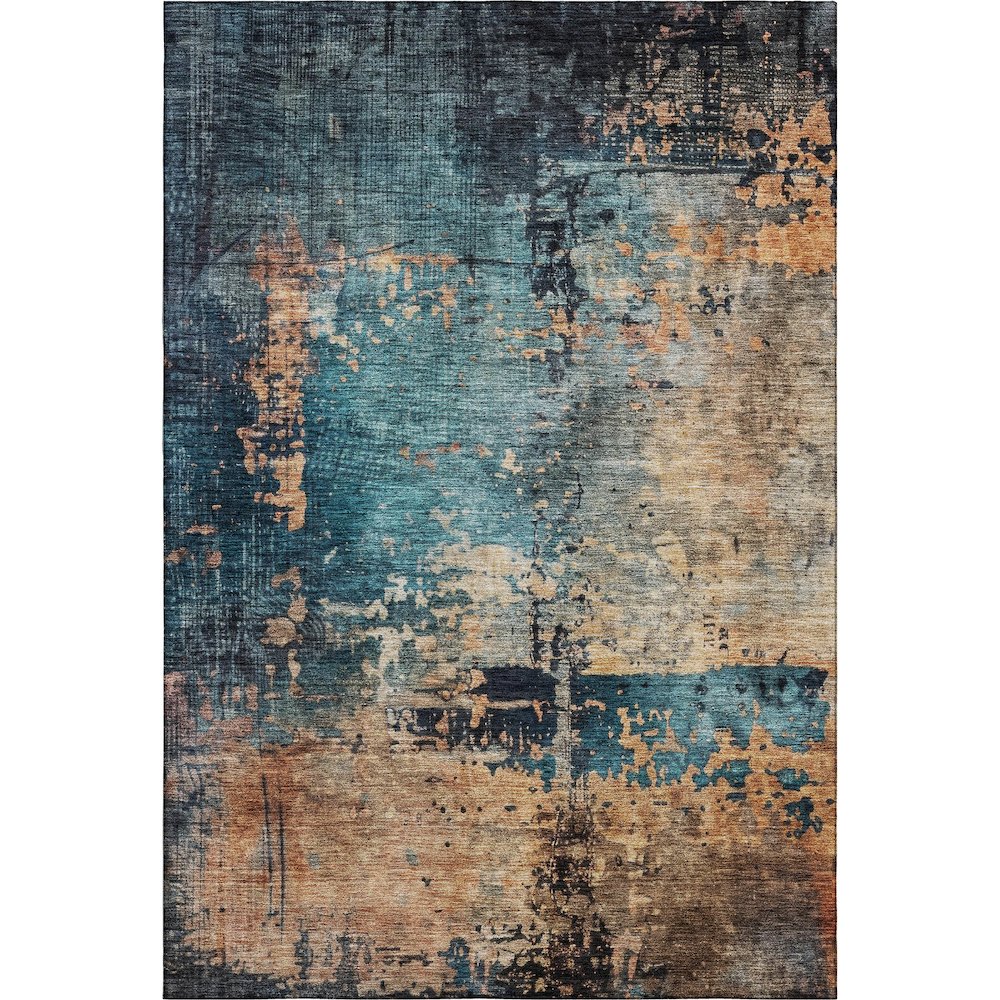 Premium Machine Washable Mayfield AMF1206 Teal 2'6" x 3'10" Rug. Picture 1