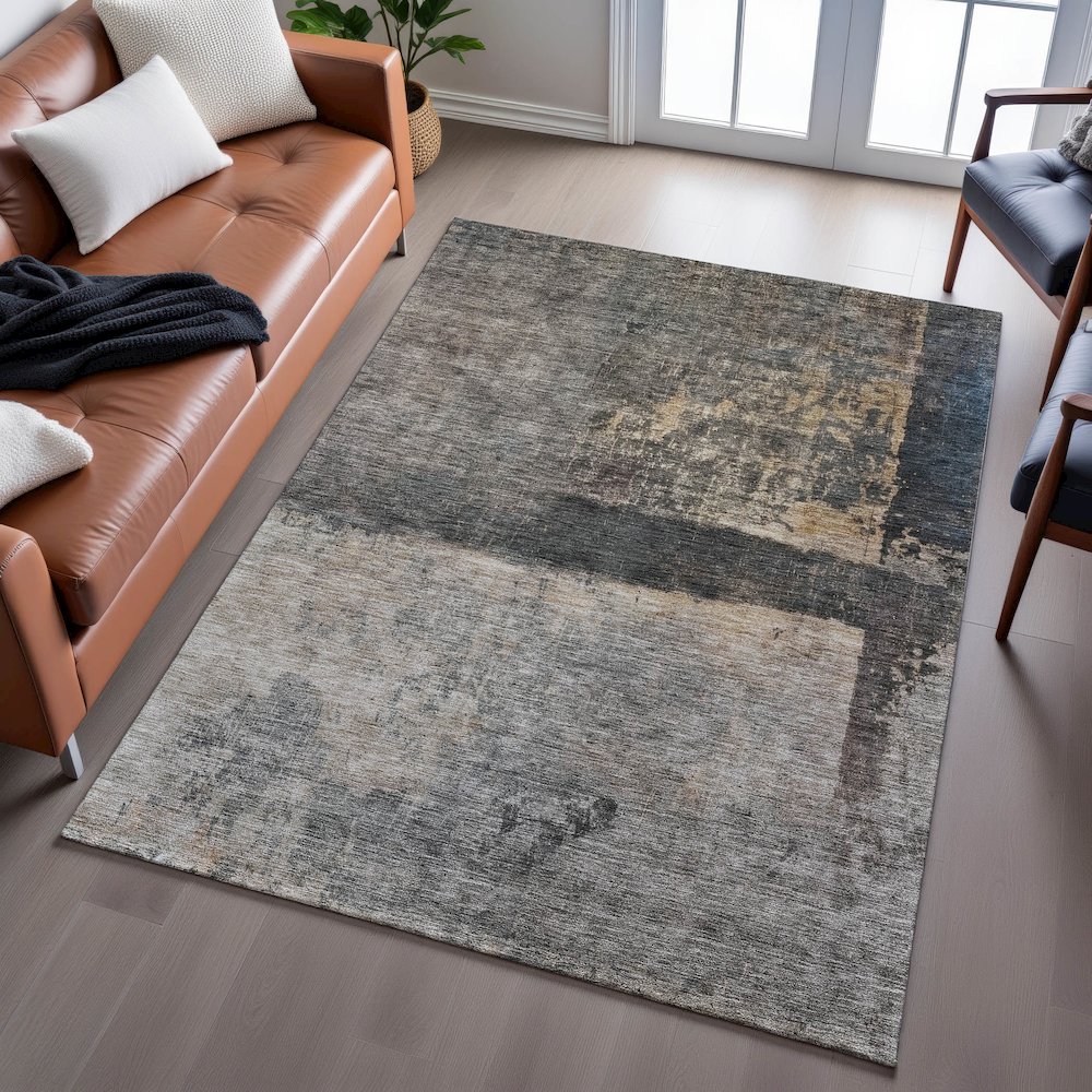 Premium Machine Washable Mayfield AMF1208 Coffee 2'6" x 3'10" Rug. Picture 6