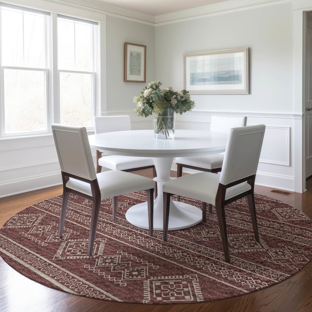 Premium Machine Washable Mayfield  Canyon 8' x 8' Round Rug. Picture 5