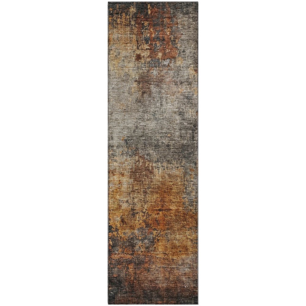 Premium Machine Washable Mayfield AMF1210 Paprika 2'3" x 7'6" Runner Rug. Picture 1