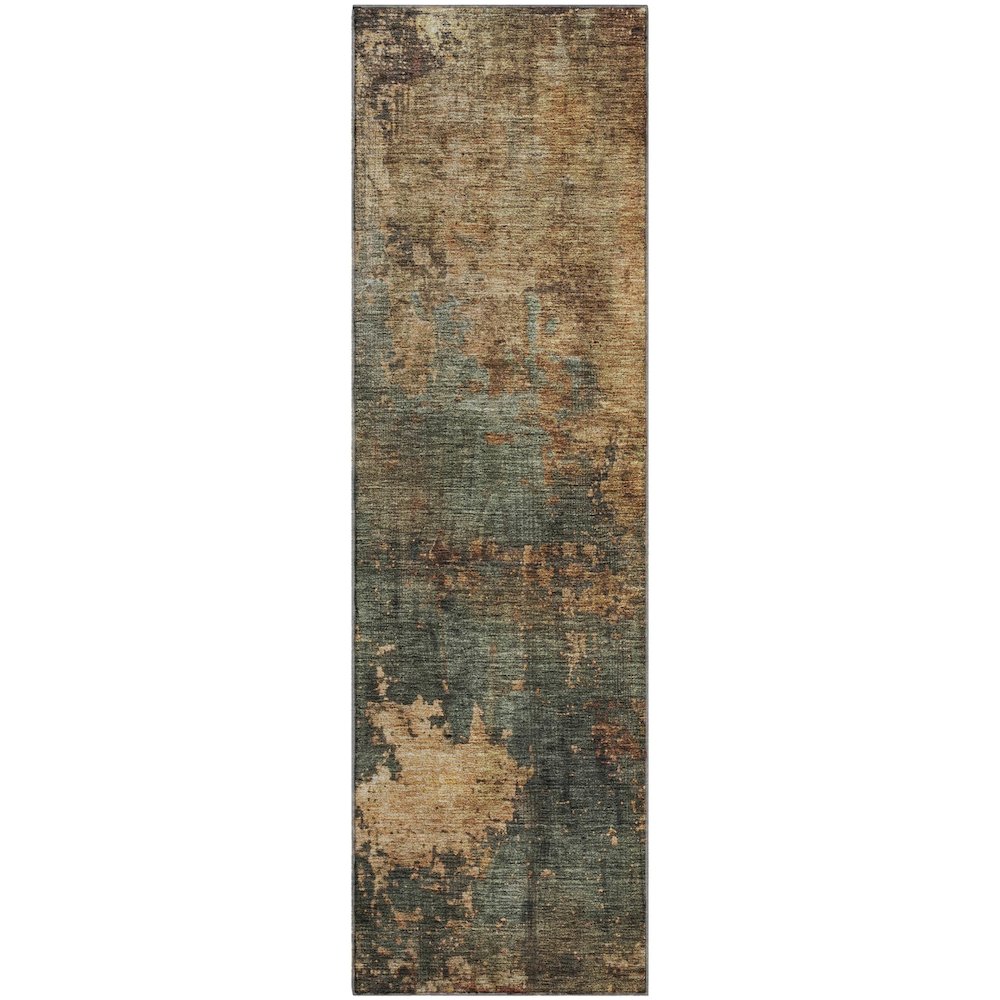 Premium Machine Washable Mayfield AMF1211 Sage 2'3" x 7'6" Runner Rug. Picture 1