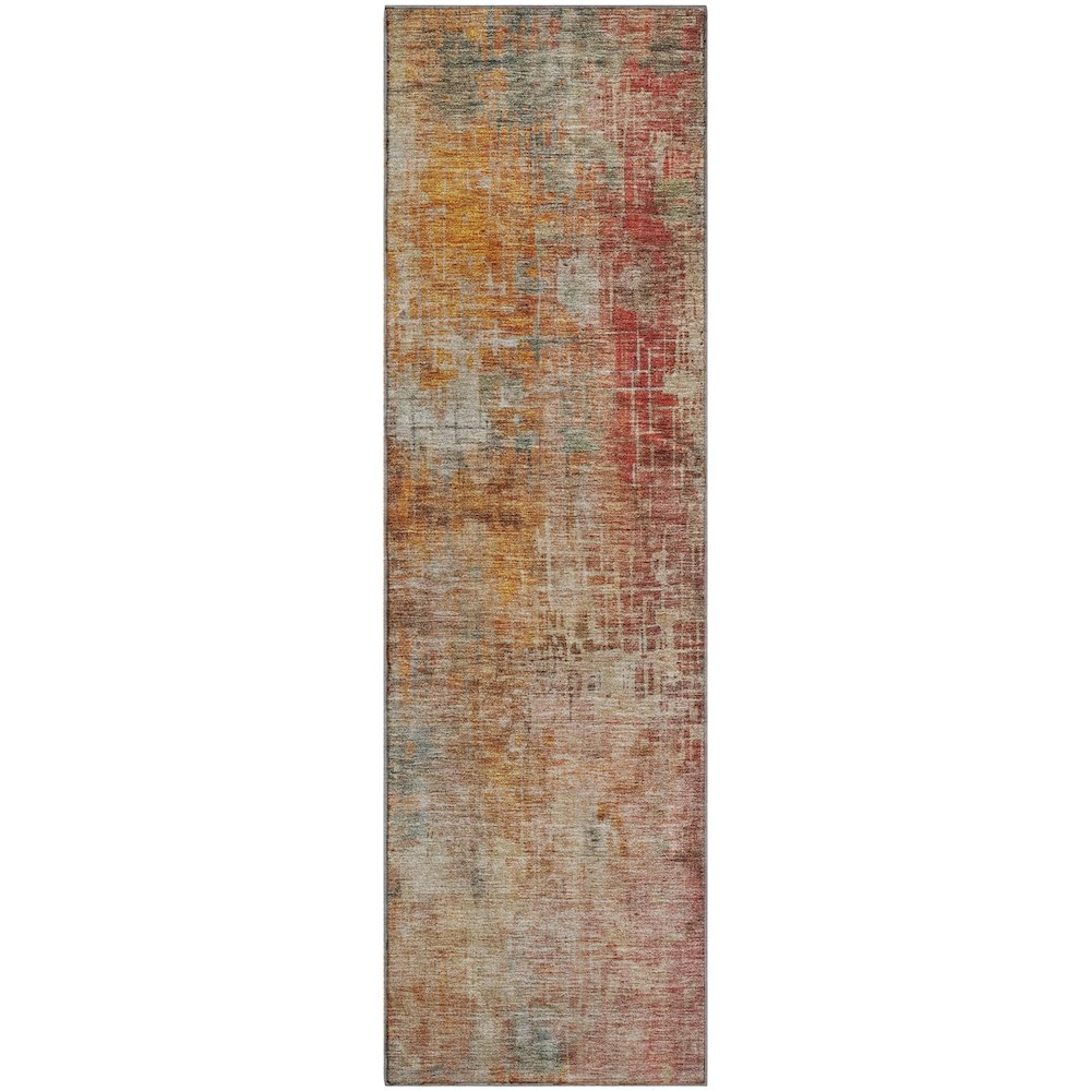 Premium Machine Washable Mayfield AMF1213 Tan 2'3" x 7'6" Runner Rug. Picture 1