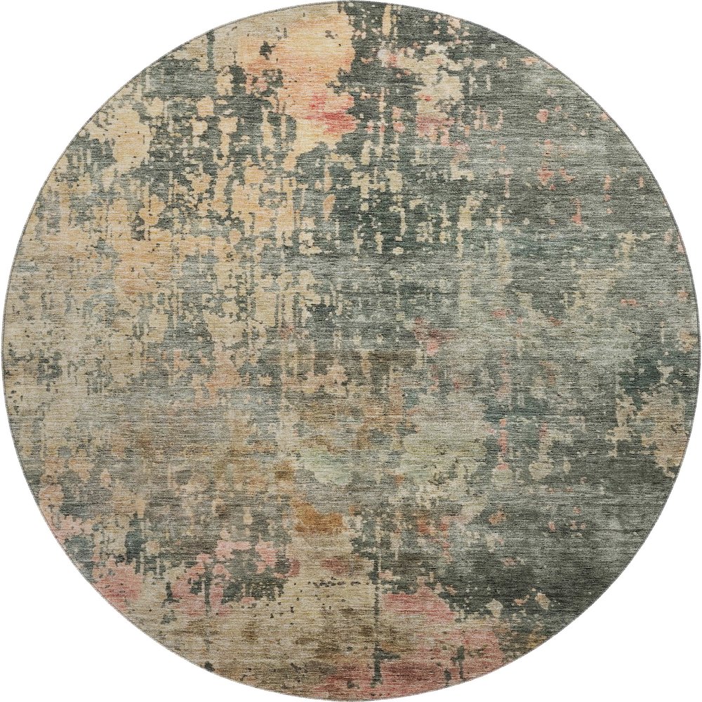 Premium Machine Washable Mayfield AMF1214 Sage 8' x 8' Round Rug. Picture 1