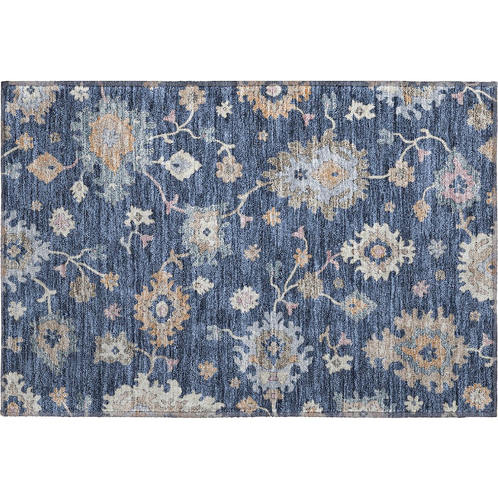 Premium Machine Washable Mayfield AMF1218 Navy 1'8" x 2'6" Rug. Picture 1