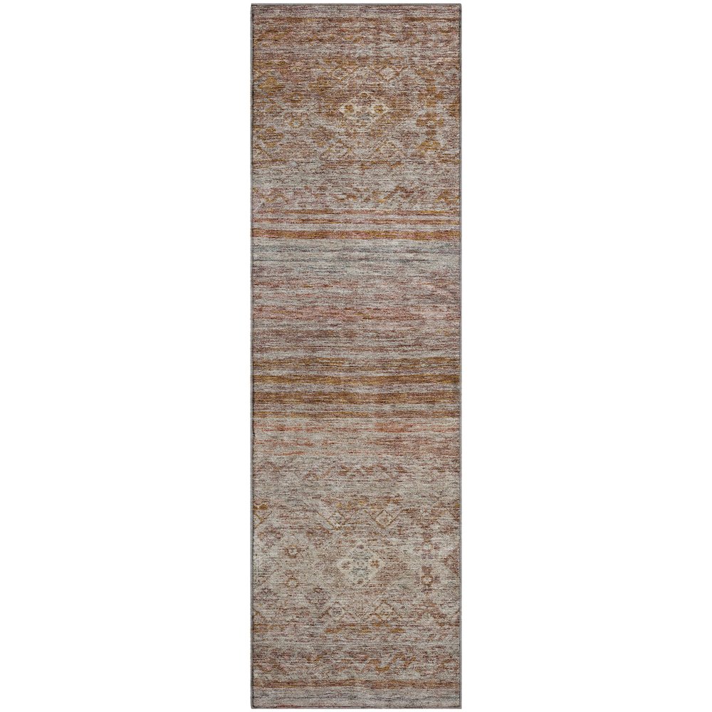 Premium Machine Washable Mayfield AMF1219 Copper 2'3" x 7'6" Runner Rug. Picture 1