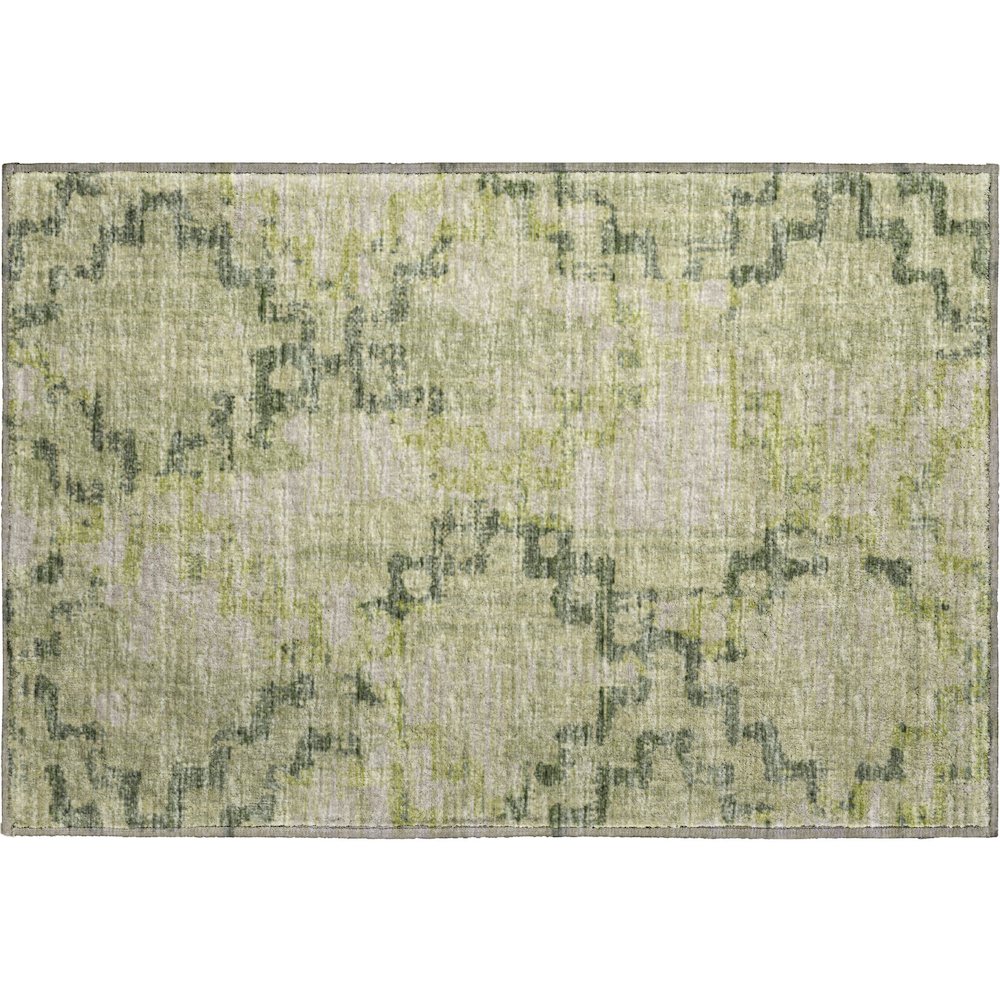 Premium Machine Washable Mayfield  Green 1'8" x 2'6" Rug. Picture 1