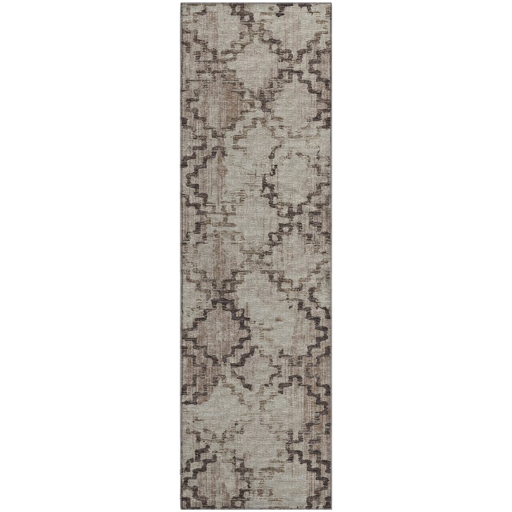 Premium Machine Washable Mayfield  Mocha 2'3" x 7'6" Runner Rug. Picture 1