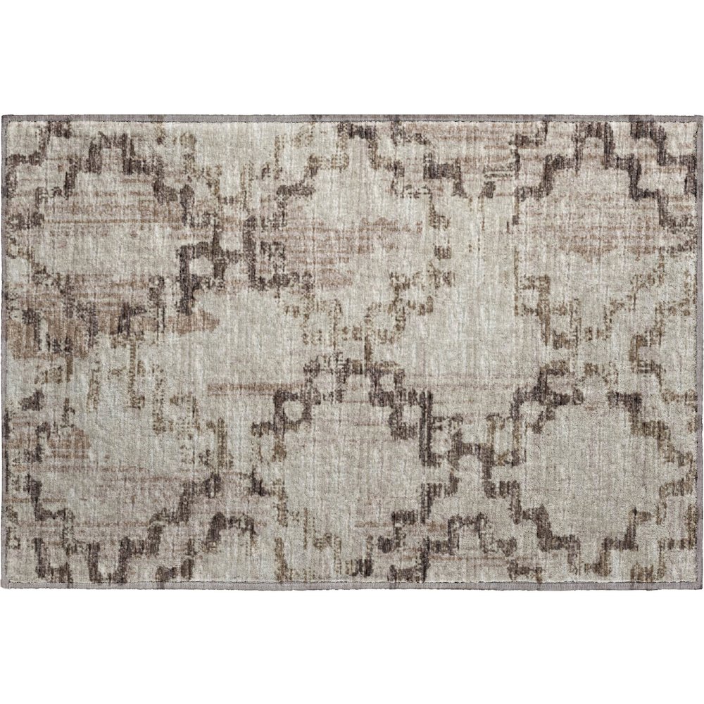 Premium Machine Washable Mayfield  Mocha 1'8" x 2'6" Rug. Picture 1