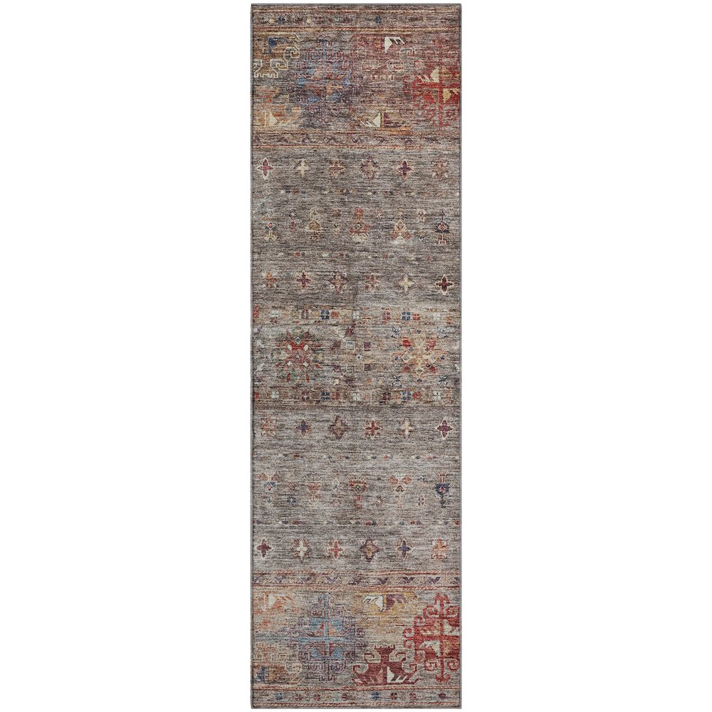 Premium Machine Washable Mayfield AMF1220 Gray 2'3" x 7'6" Runner Rug. Picture 1