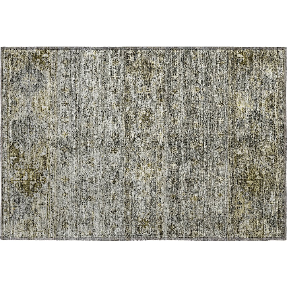 Premium Machine Washable Mayfield AMF1220 Pewter 1'8" x 2'6" Rug. Picture 1