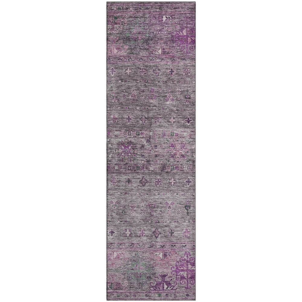 Premium Machine Washable Mayfield AMF1220 Purple 2'3" x 7'6" Runner Rug. Picture 1