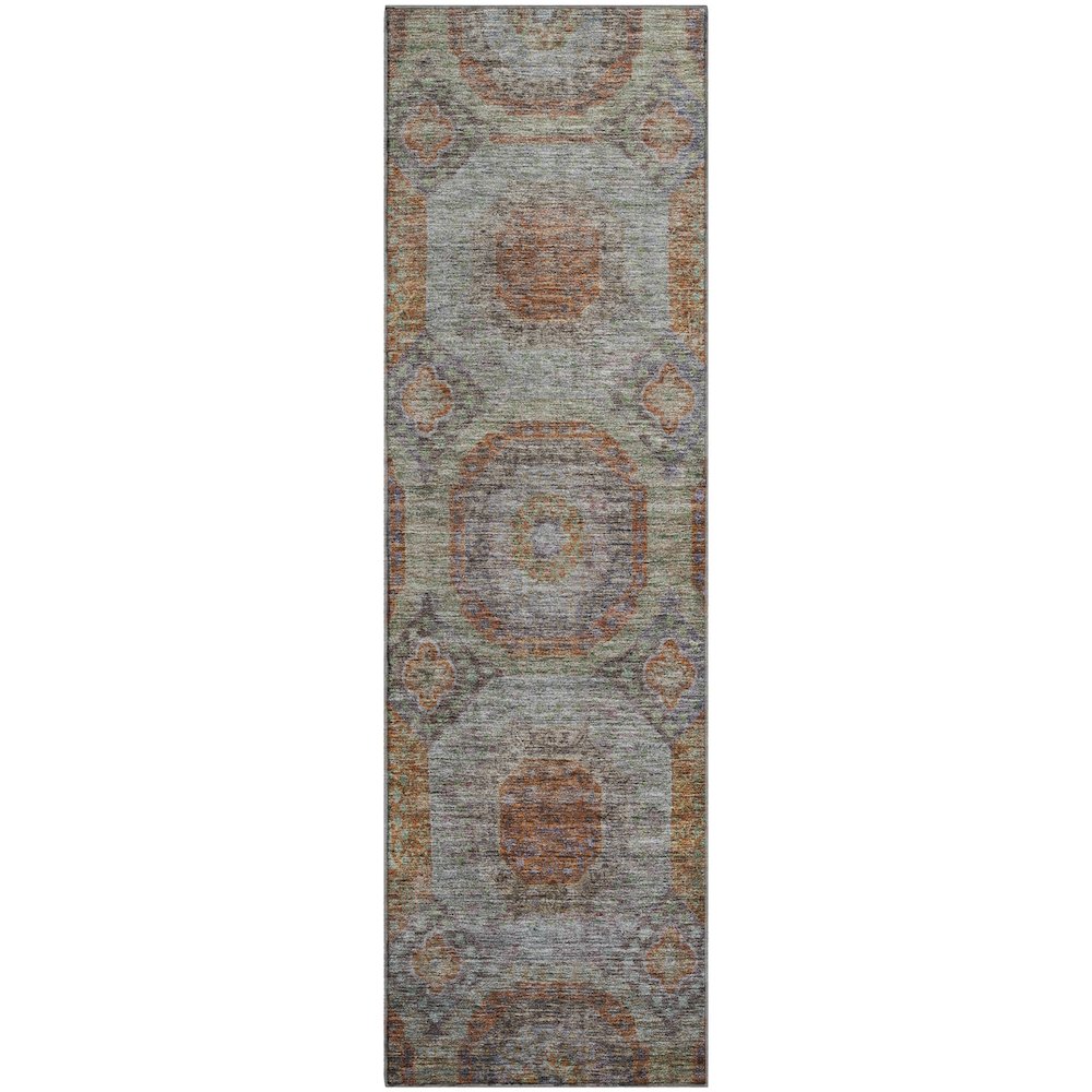 Premium Machine Washable Mayfield AMF1221 Paprika 2'3" x 7'6" Runner Rug. Picture 1
