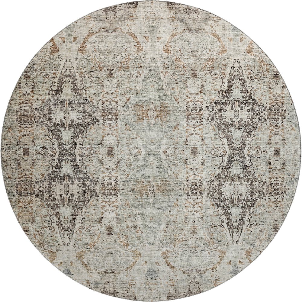 Premium Machine Washable Mayfield AMF1222 Linen 8' x 8' Round Rug. Picture 1