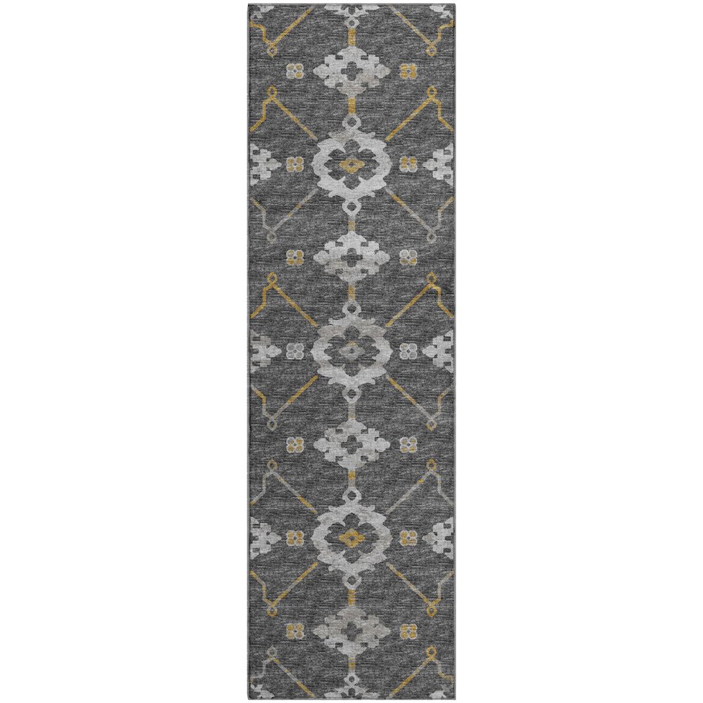 Premium Machine Washable Mayfield  Gray 2'3" x 7'6" Runner Rug. Picture 1