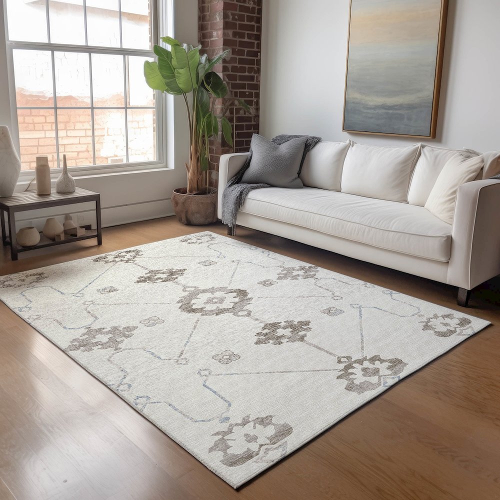 Premium Machine Washable Mayfield  Taupe 2'6" x 3'10" Rug. Picture 5