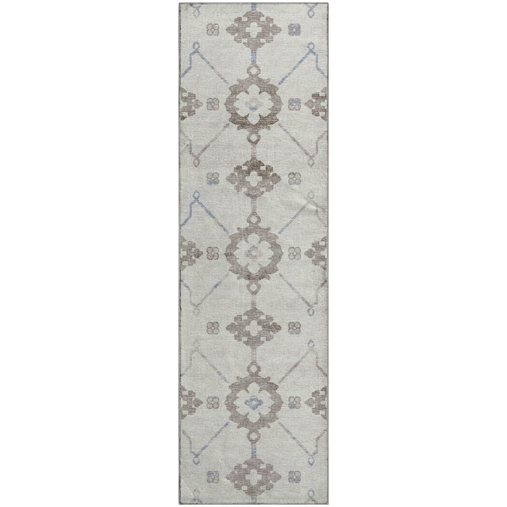 Premium Machine Washable Mayfield  Taupe 2'3" x 7'6" Runner Rug. Picture 1
