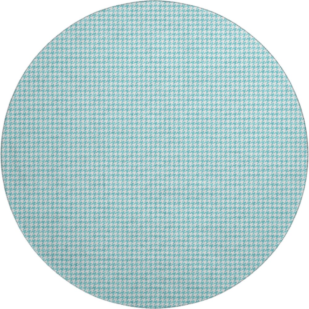 Premium Machine Washable Mayfield  Aqua 8' x 8' Round Rug. Picture 1