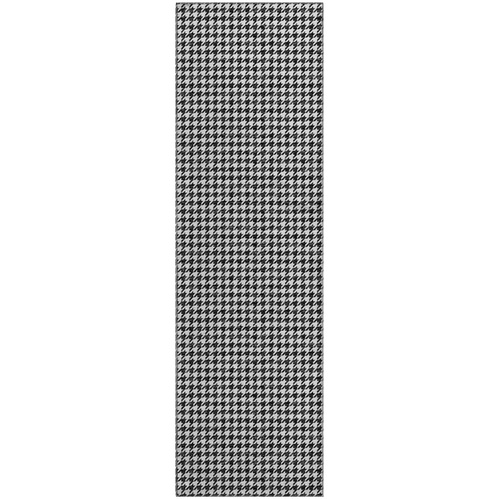 Premium Machine Washable Mayfield  Black 2'3" x 7'6" Runner Rug. Picture 1