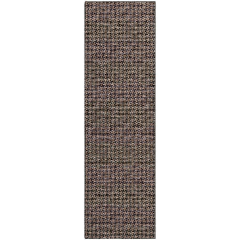 Premium Machine Washable Mayfield  Chocolate 2'3" x 7'6" Runner Rug. Picture 1