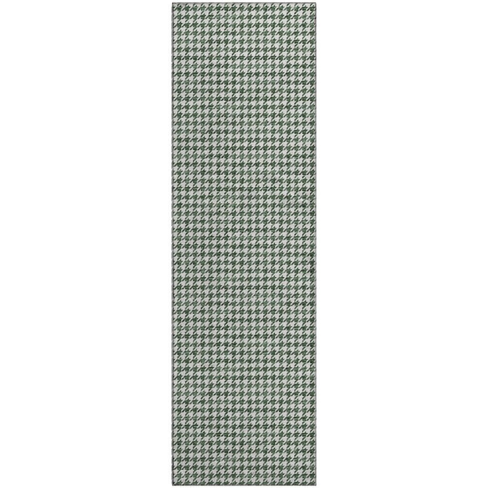 Premium Machine Washable Mayfield  Green 2'3" x 7'6" Runner Rug. Picture 1