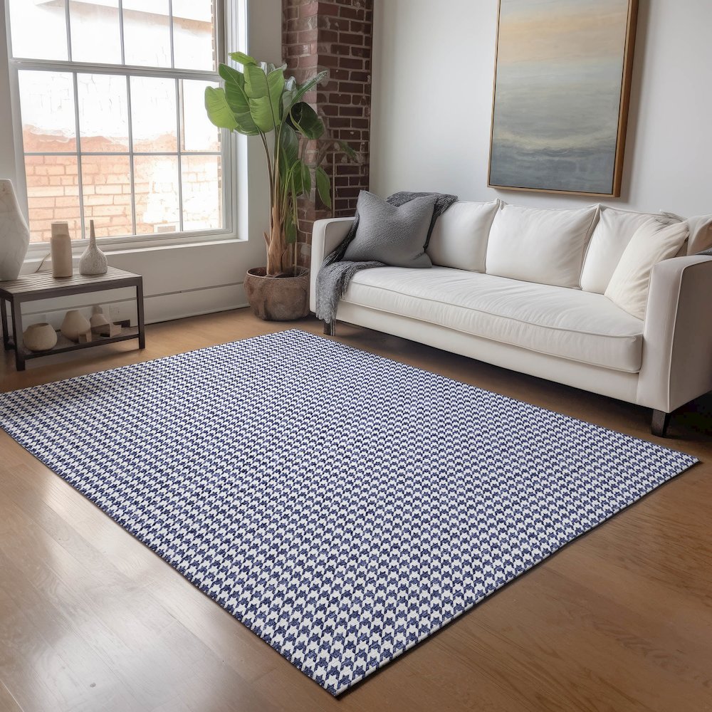 Premium Machine Washable Mayfield  Navy 2'6" x 3'10" Rug. Picture 5