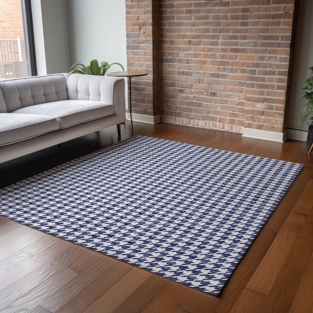 Premium Machine Washable Mayfield  Navy 2'6" x 3'10" Rug. Picture 6