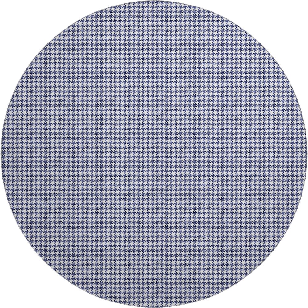 Premium Machine Washable Mayfield  Navy 8' x 8' Round Rug. Picture 1