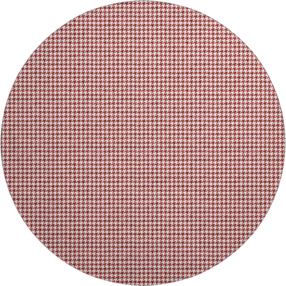 Premium Machine Washable Mayfield  Red 8' x 8' Round Rug. Picture 1