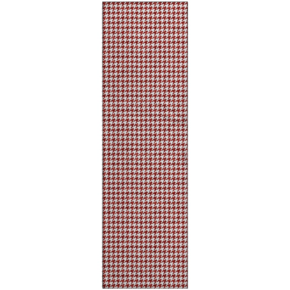 Premium Machine Washable Mayfield  Red 2'3" x 7'6" Runner Rug. Picture 1