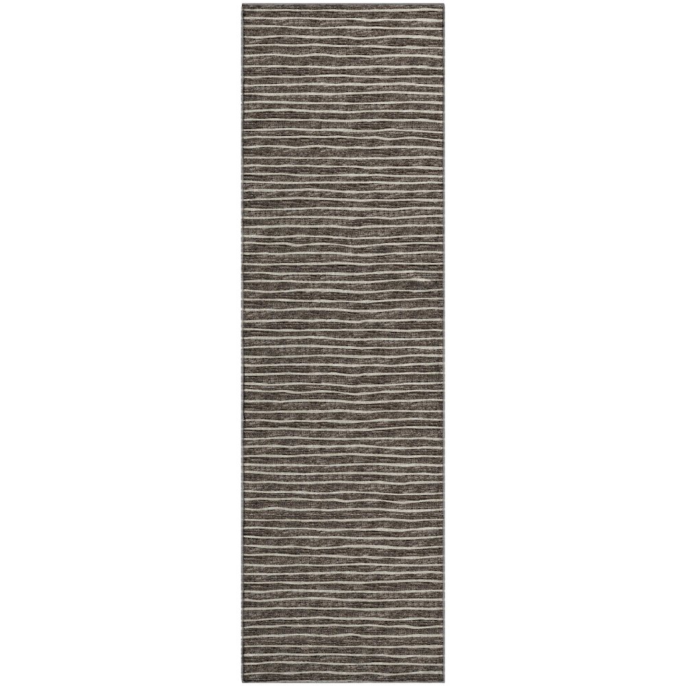 Premium Machine Washable Mayfield  Chocolate 2'3" x 7'6" Runner Rug. Picture 1