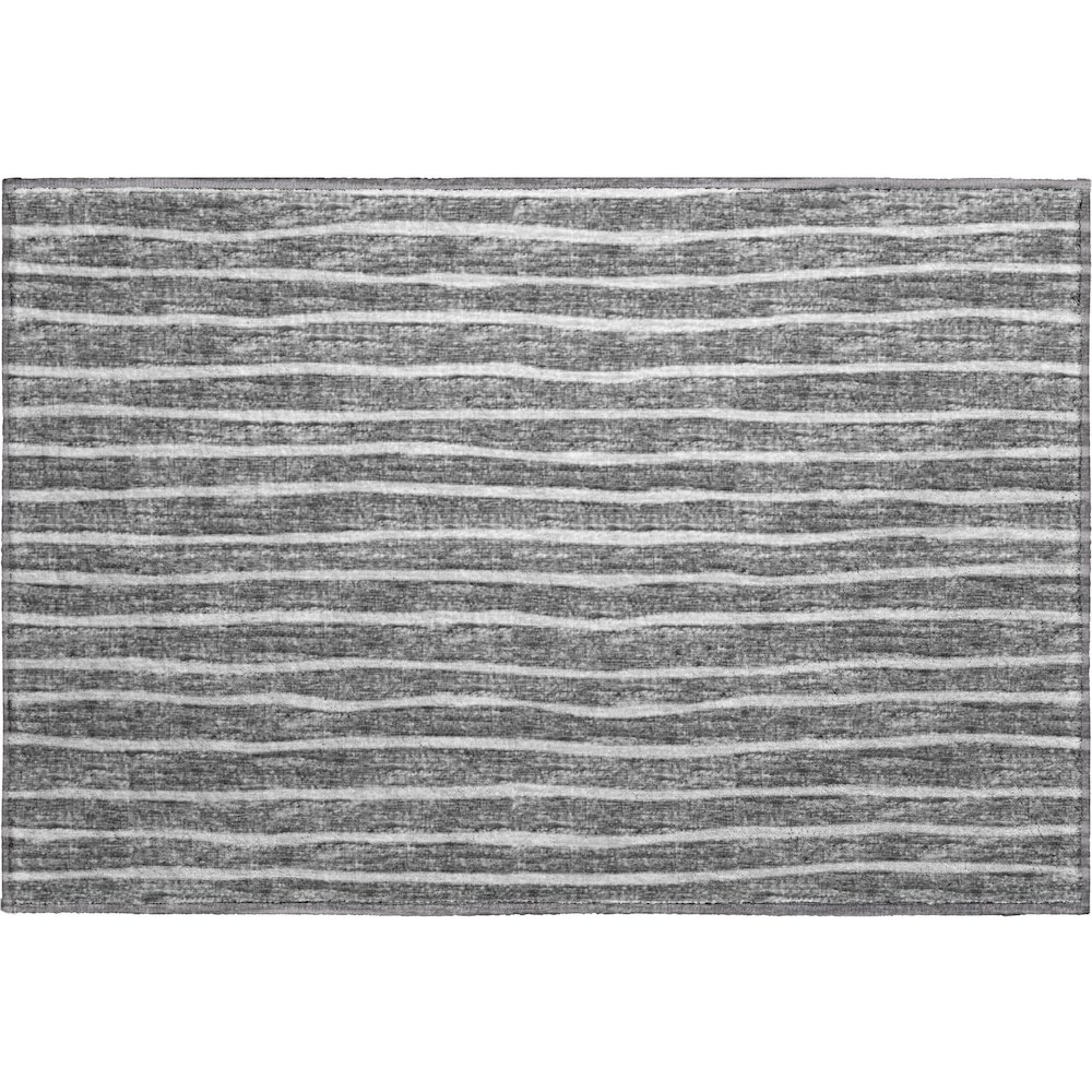 Premium Machine Washable Mayfield  Gray 1'8" x 2'6" Rug. Picture 1