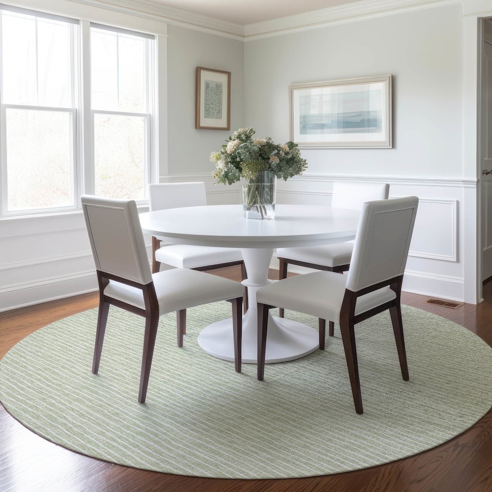 Premium Machine Washable Mayfield  Mist 8' x 8' Round Rug. Picture 5