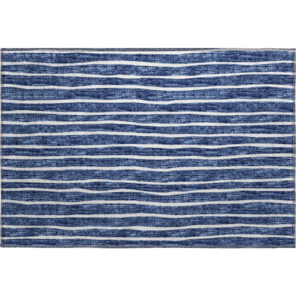 Premium Machine Washable Mayfield  Navy 1'8" x 2'6" Rug. Picture 1