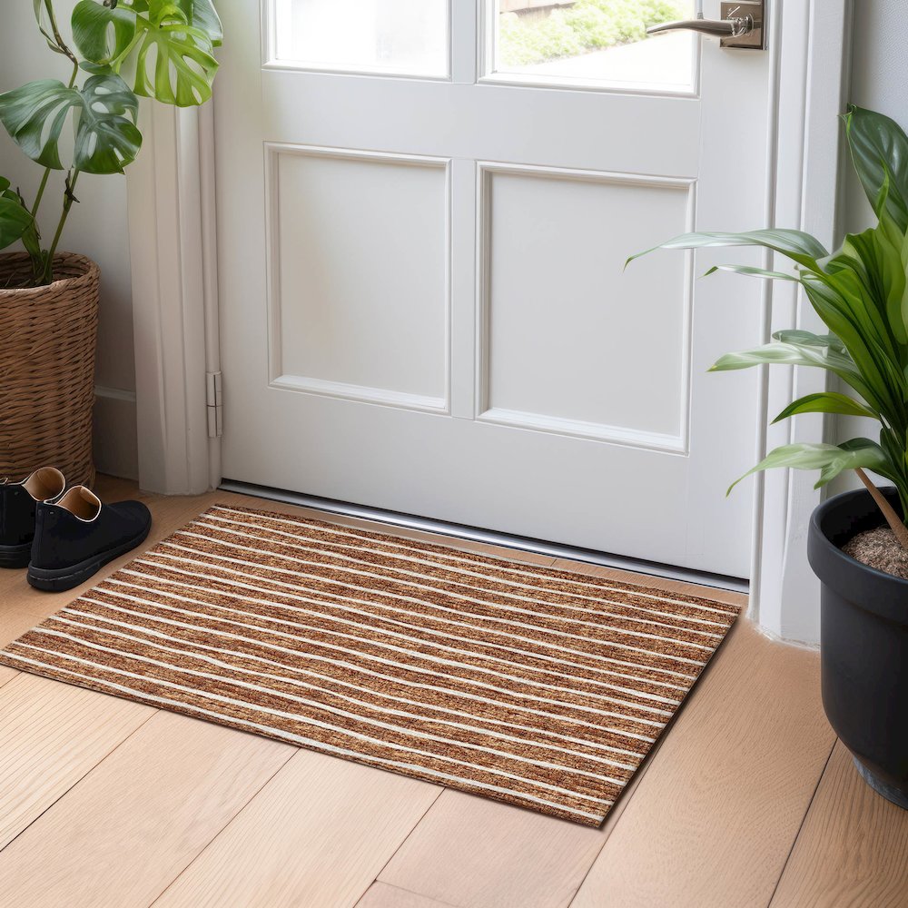 Premium Machine Washable Mayfield  Paprika 1'8" x 2'6" Rug. Picture 5