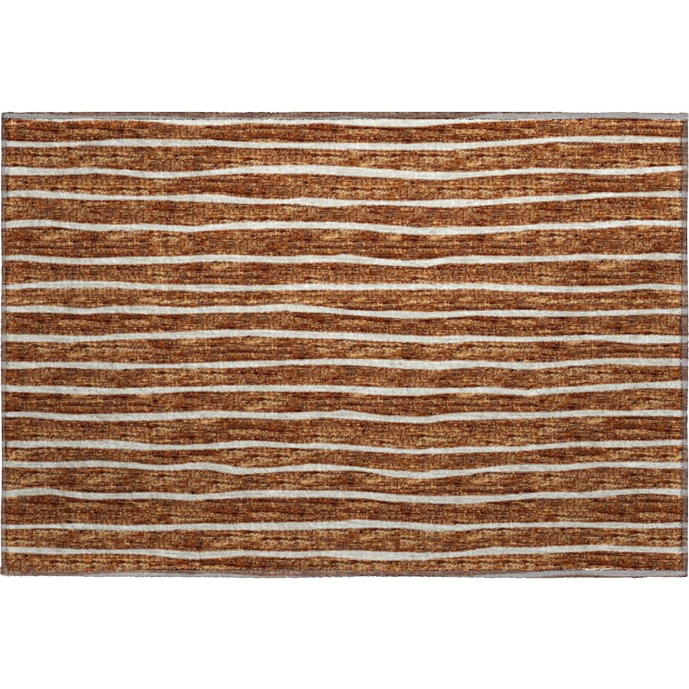 Premium Machine Washable Mayfield  Paprika 1'8" x 2'6" Rug. Picture 1