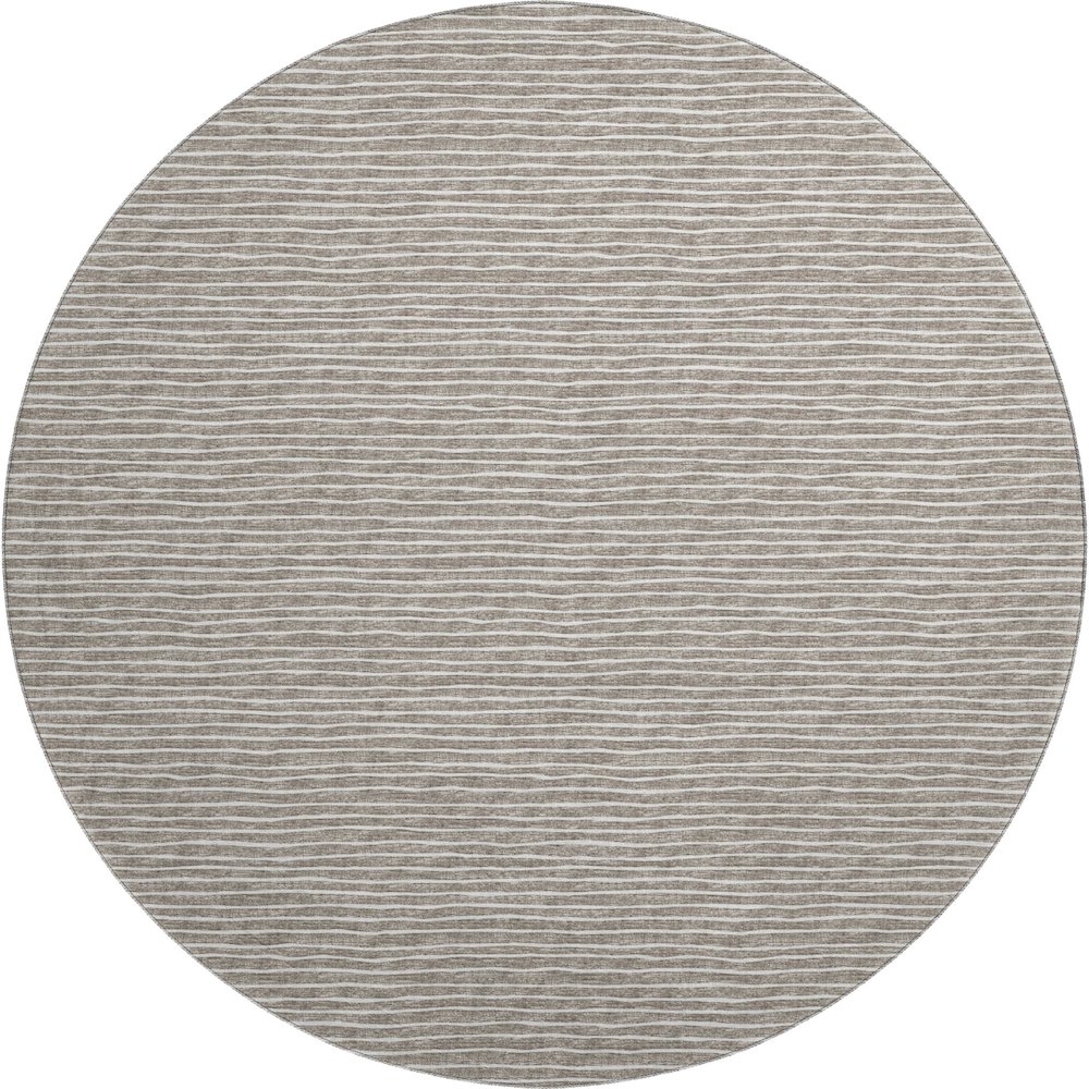 Premium Machine Washable Mayfield  Taupe 8' x 8' Round Rug. Picture 1