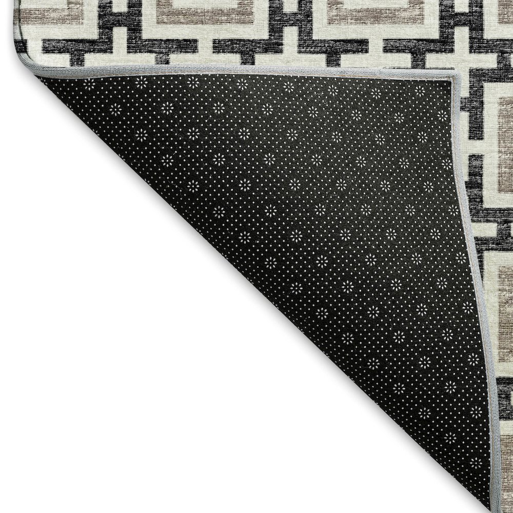 Premium Machine Washable Mayfield  Black 1'8" x 2'6" Rug. Picture 2