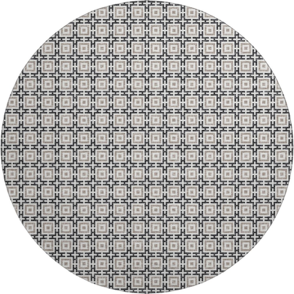 Premium Machine Washable Mayfield  Black 8' x 8' Round Rug. Picture 1