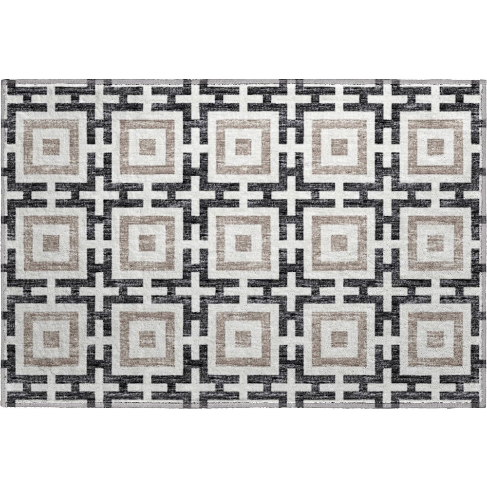 Premium Machine Washable Mayfield  Black 1'8" x 2'6" Rug. Picture 1