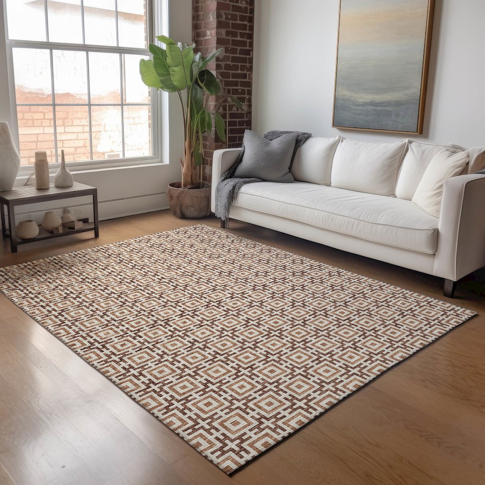 Premium Machine Washable Mayfield  Paprika 2'6" x 3'10" Rug. Picture 5