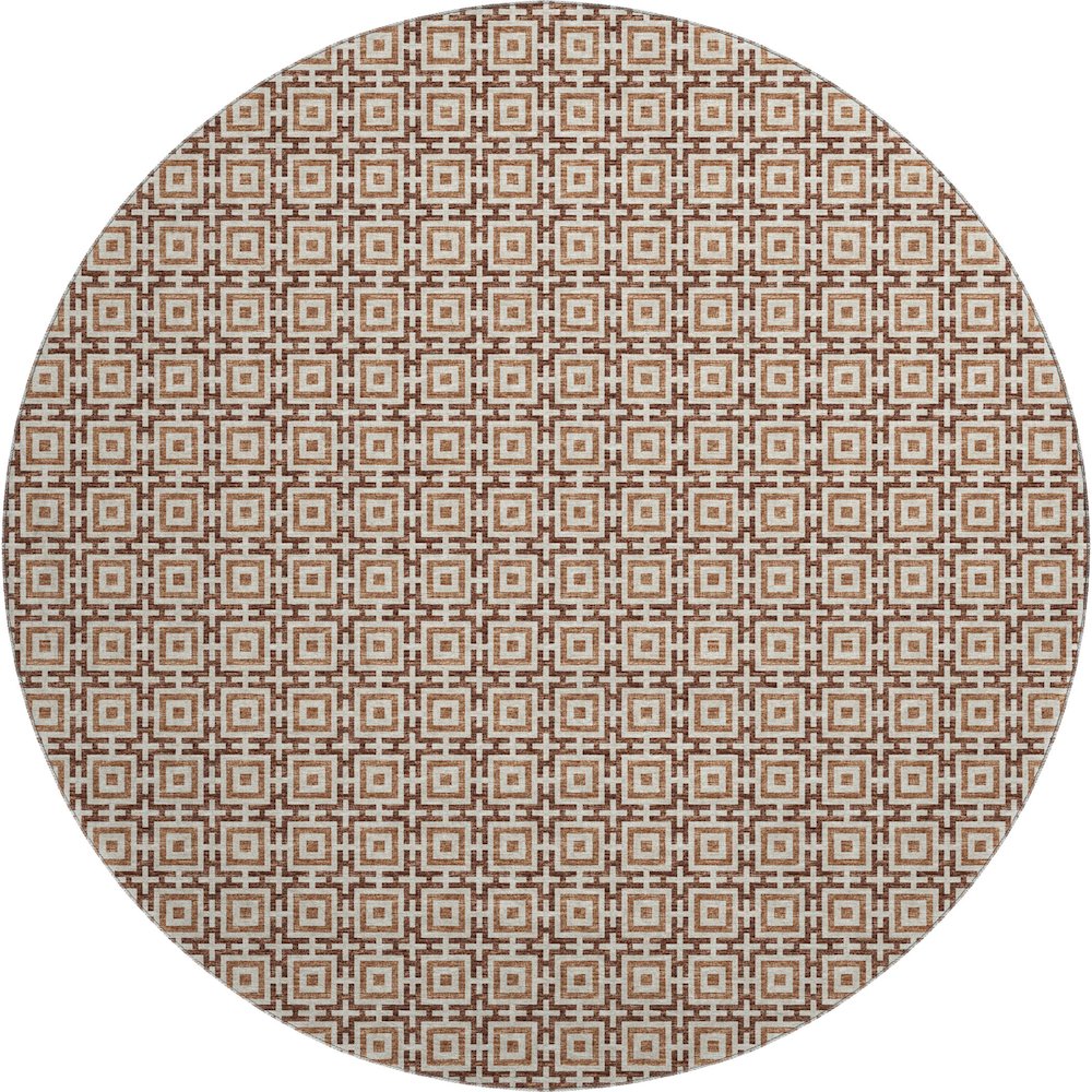 Premium Machine Washable Mayfield  Paprika 8' x 8' Round Rug. Picture 1