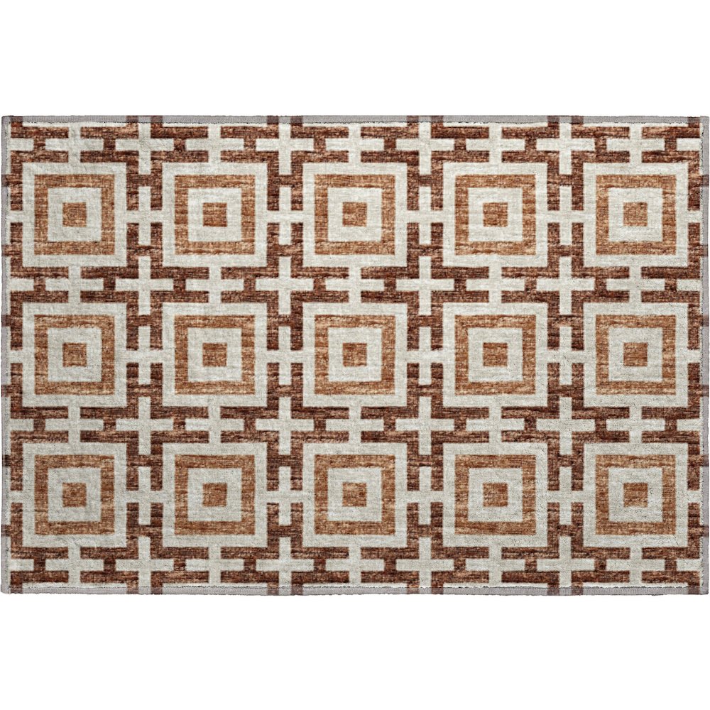Premium Machine Washable Mayfield  Paprika 1'8" x 2'6" Rug. Picture 1