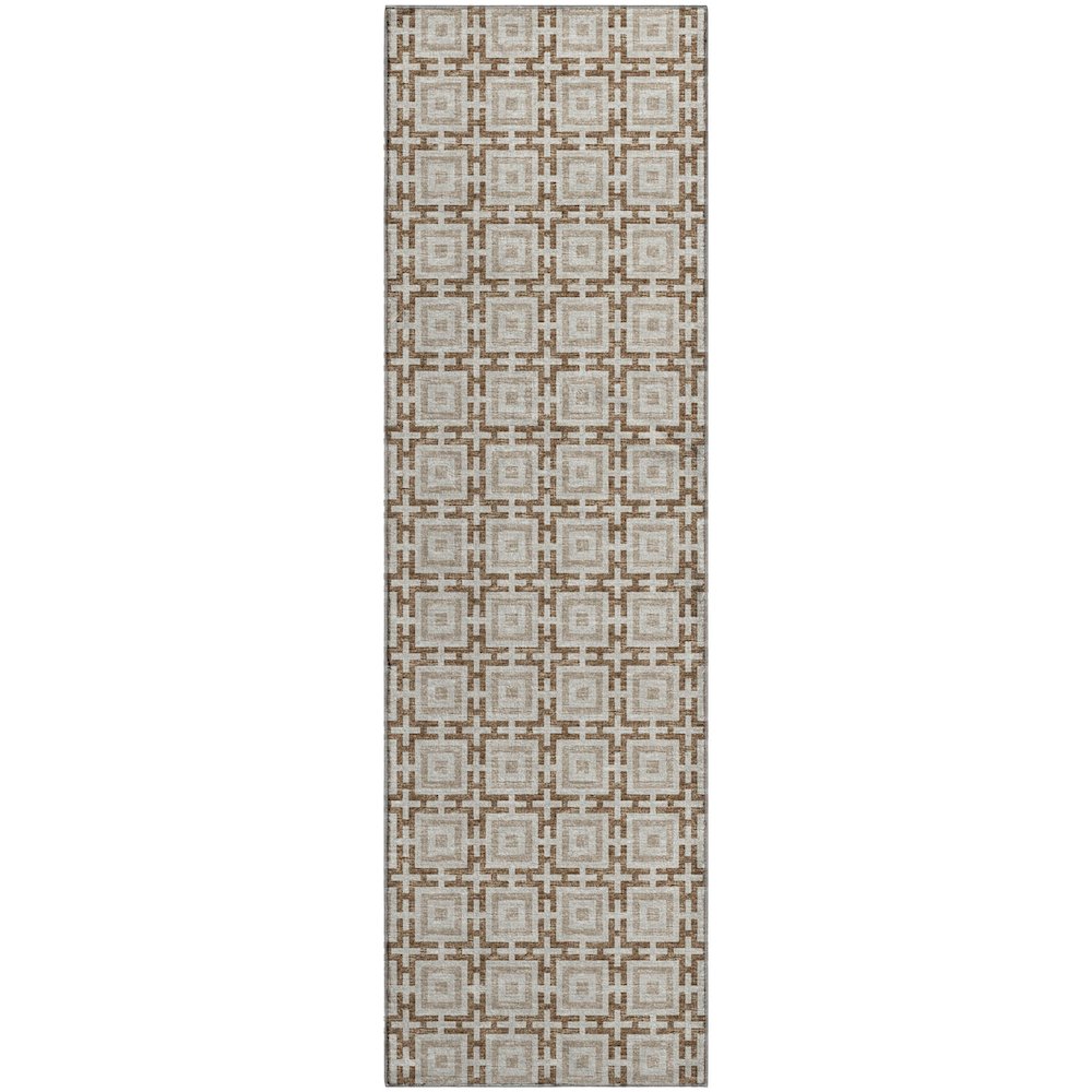 Premium Machine Washable Mayfield  Taupe 2'3" x 7'6" Runner Rug. Picture 1