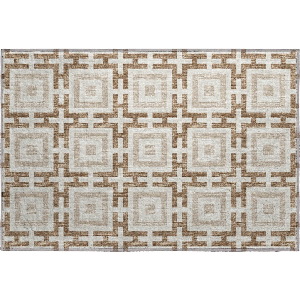 Premium Machine Washable Mayfield  Taupe 1'8" x 2'6" Rug. Picture 1
