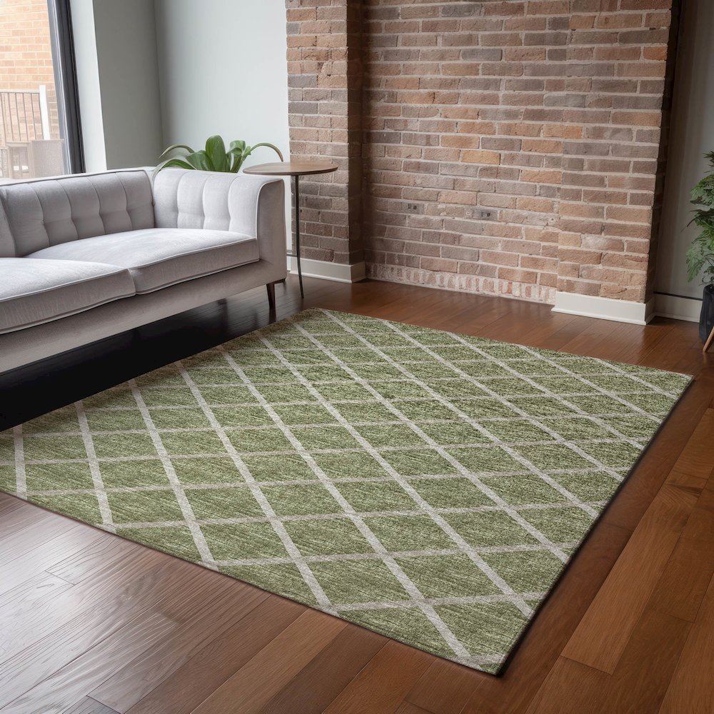 Premium Machine Washable Mayfield  Aloe 2'6" x 3'10" Rug. Picture 6